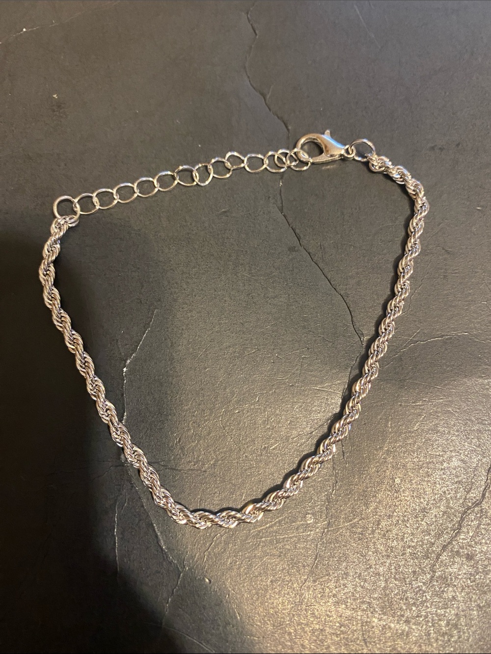 Sterling Silver Rope Chain Bracelet - Silver Women’s Jewelry